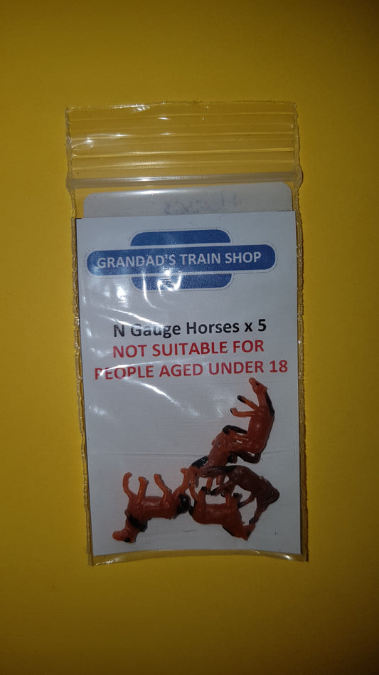 N Gauge Horses (Bag of 5)