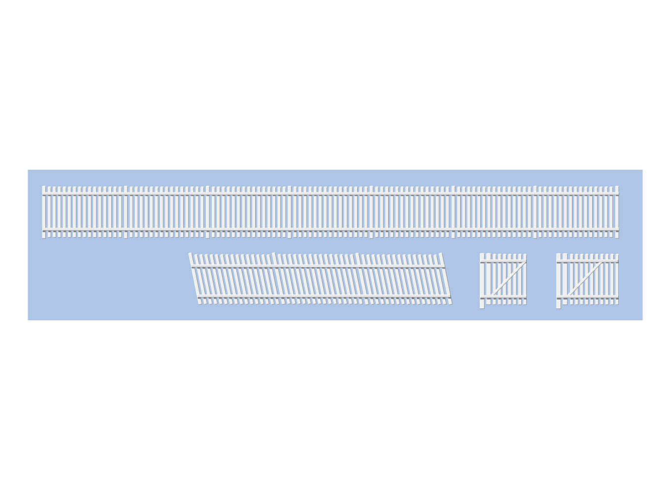 Ratio 243 - GWR Station Fencing Straights, Ramps and Gates - N Gauge