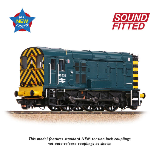 Bachmann 35-925SF - Class 08 08329 BR Blue (Wasp Stripes)