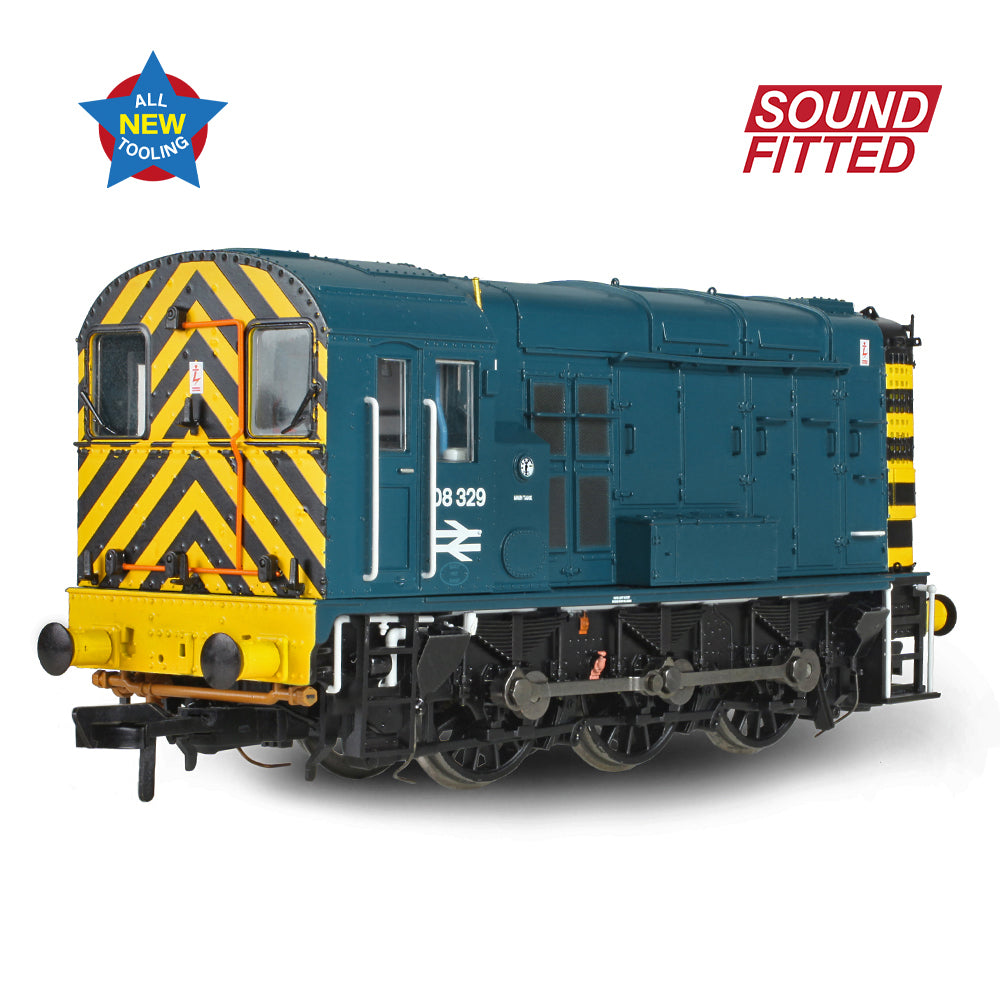 Bachmann 35-925SF - Class 08 08329 BR Blue (Wasp Stripes)