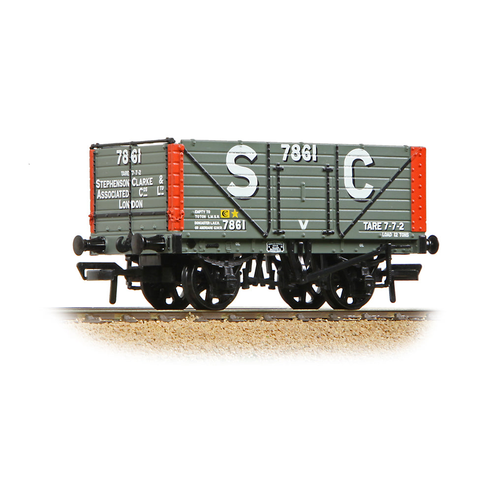 Bachmann 37-129A - 8 Plank End Door Wagon 'Stephenson Clarke 'SC' LTD' Grey/Red
