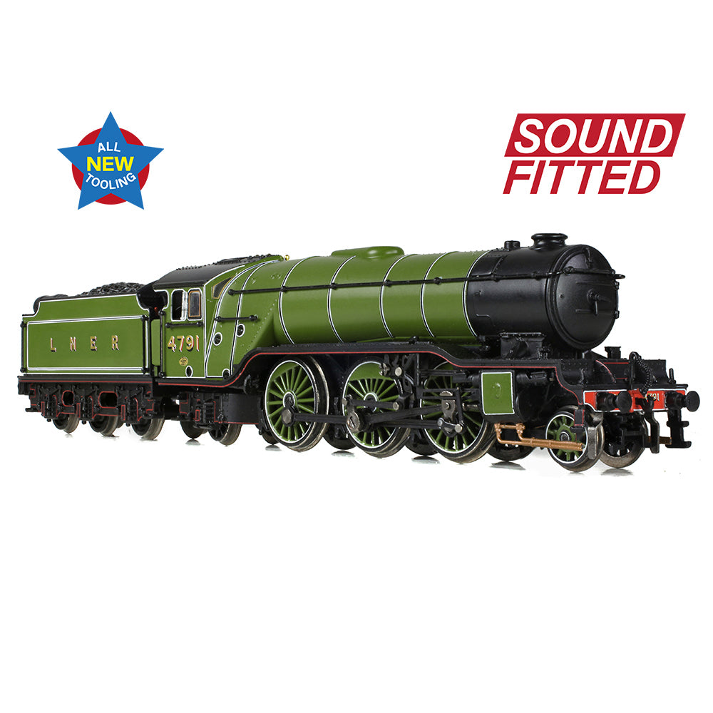 Graham Farish 372-610SF - LNER V2 4791 LNER Lined Green (Original) (Sound Fitted)