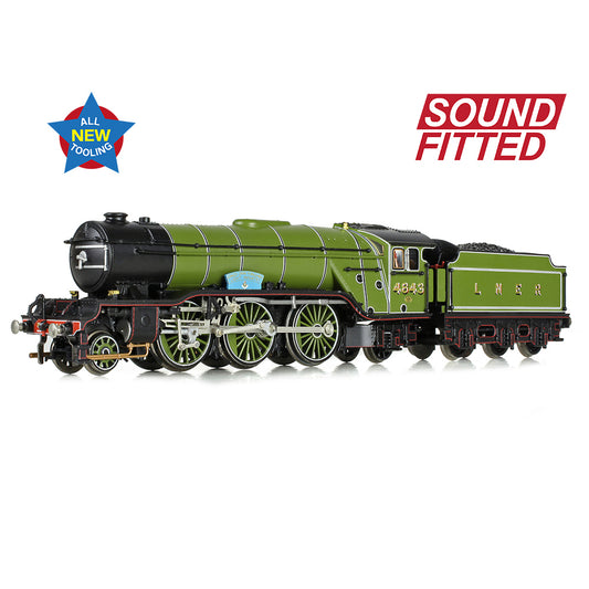 Graham Farish 372-611SF - LNER V2 4843 'Kings Own Yorkshire Light Infantry' LNER Lined Green (Sound Fitted)