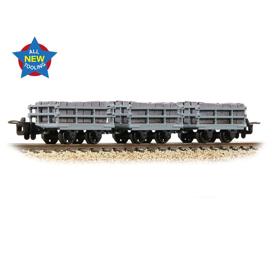 Bachmann Narrow Gauge 393-227 - Set of Dinorwic Slate Wagons With Sides (Grey With Loads)