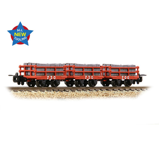 Bachmann Narrow Gauge 393-228 - Set of Dinorwic Slate Wagons With Sides (Red With Loads)