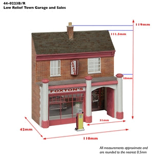Bachmann 44-0223R - Low Relief Town Garage and Sales Red