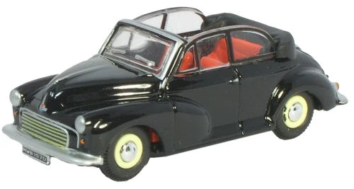 Oxford Diecast 76MMC002 - Morris Minor Convertible Open, Black/Grey