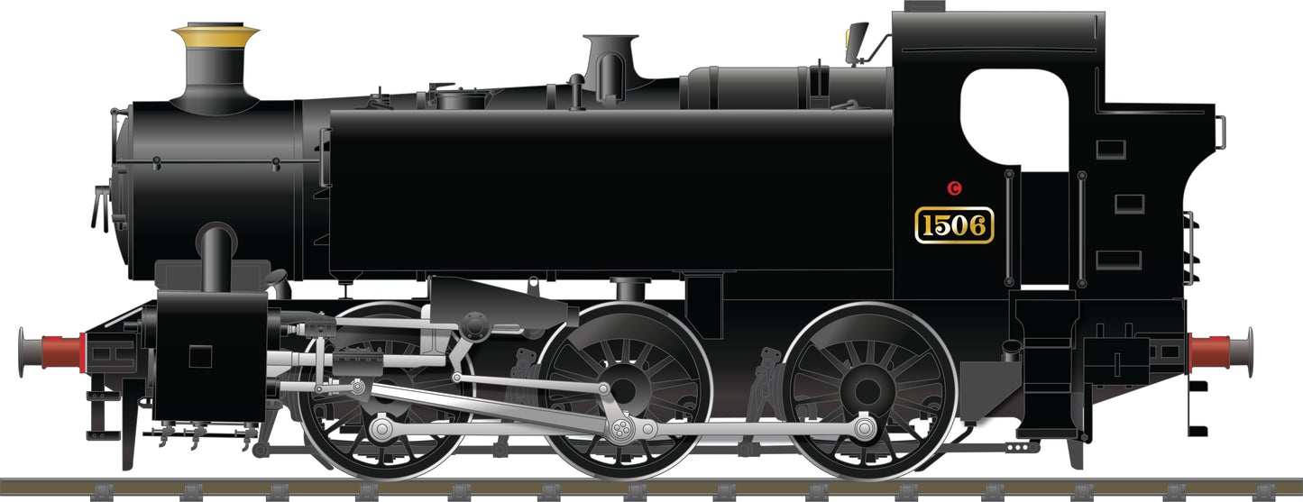 Rapido Trains UK 904001 - WR '15XX' 0-6-0PT Unlined Black (No Emblem) No. 1506 DC/Silent