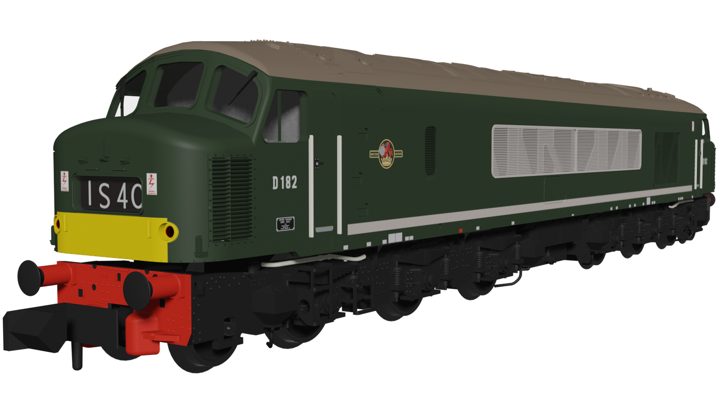 Rapido Trains UK 948202 - Class 46 D182 BR Green With Small Yellow Panels DC/SILENT