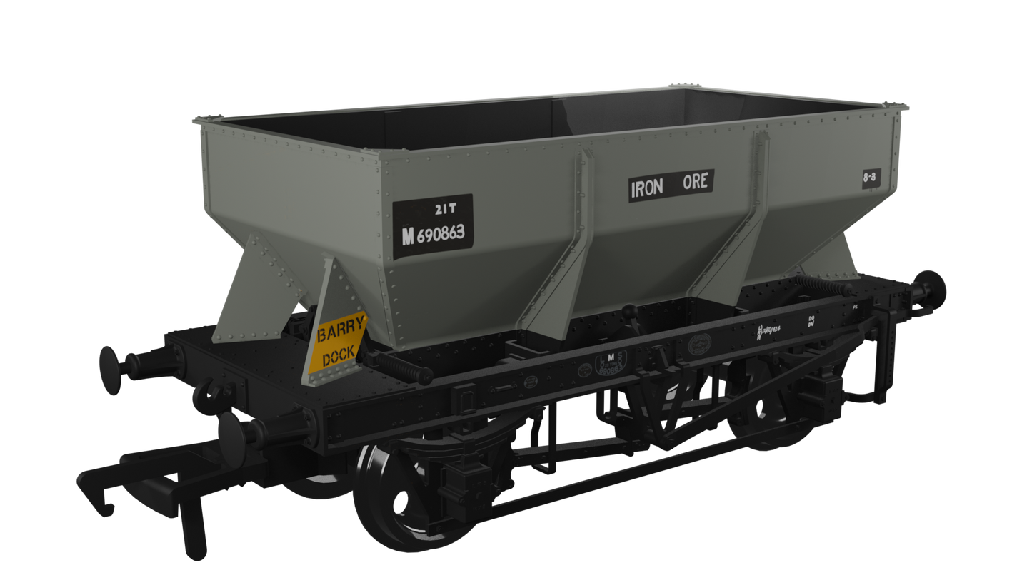 Rapido Trains UK 963008 - LMS Iron Ore Hopper – BR (Lime) No.M690863