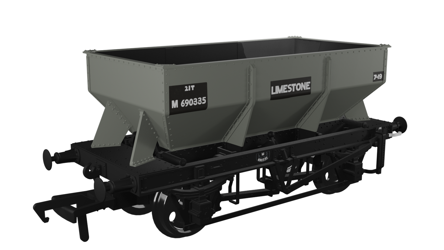 Rapido Trains UK 963010 - LMS Iron Ore Hopper – BR (Limestone) No.M690335