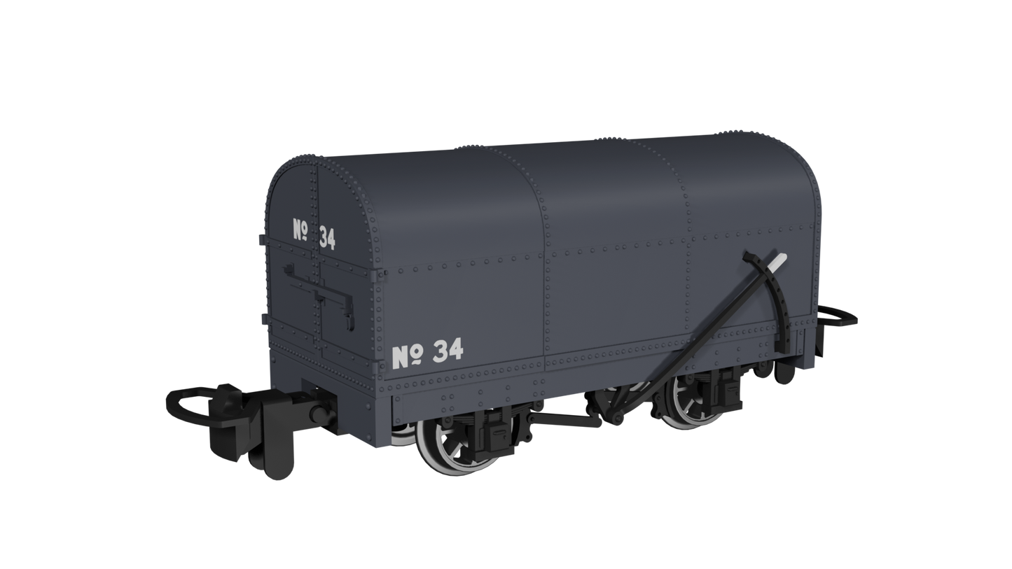 Rapido Trains 990203 - Gunpowder Van – Plain Dark Grey No.34
