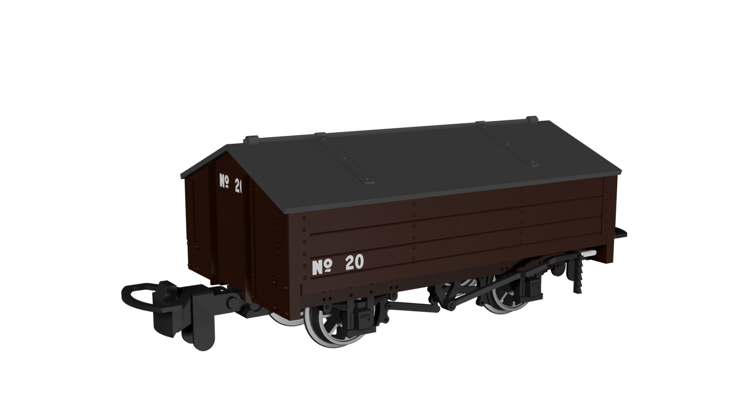 Rapido Trains 990401 - Peaked Roof Van – Plain Brown No.20