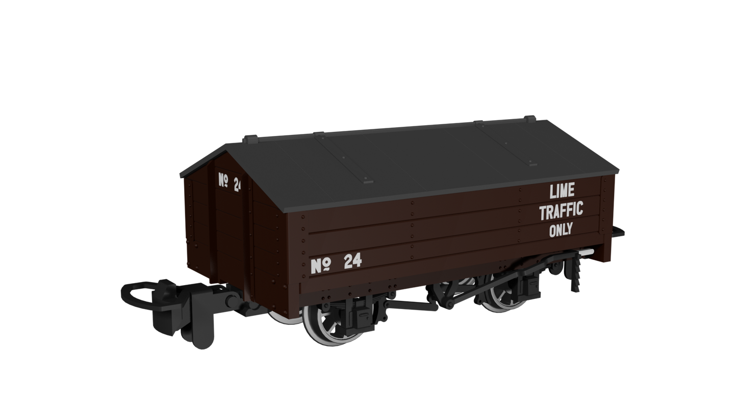 Rapido Trains 990402 - Peaked Roof Van – Brown 'Lime' No.24