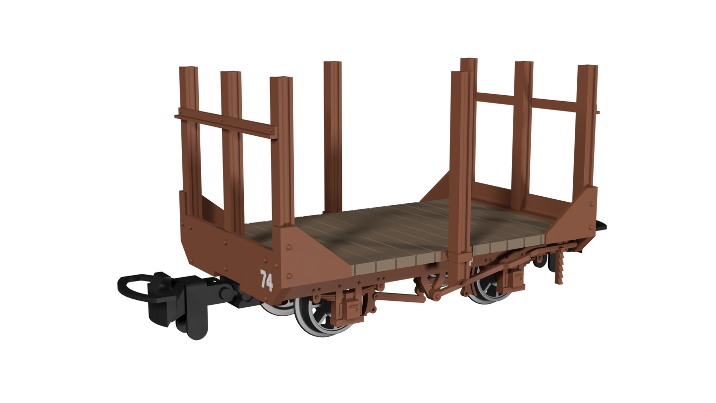 Rapido Trains 990706 - Stake Wagon – Plain Rusty Brown No.74