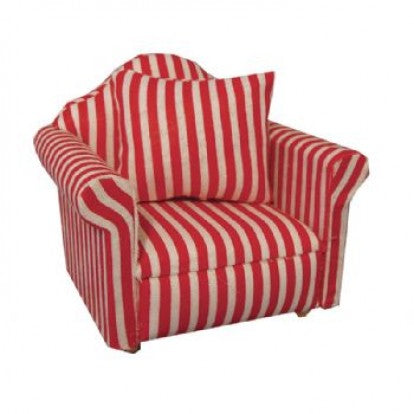 Streets Ahead DF215 - Red & White Striped Armchair