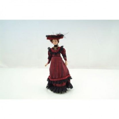 Streets Ahead DP092A - Porcelain Victorian Lady in Burgundy