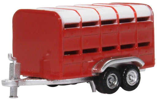 Oxford Diecast NFARM004 - Livestock Trailer (Red)