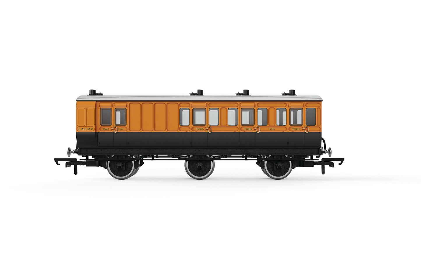 Hornby R40293 - L&SWR Brake 3rd Class 6 Wheel Coach No.648