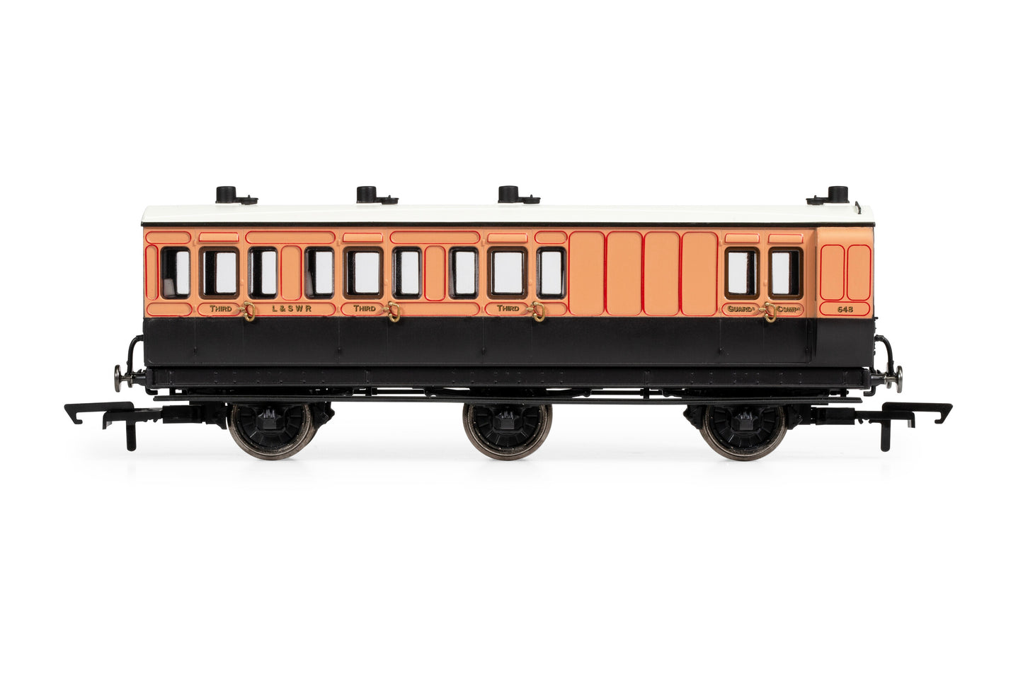 Hornby R40293 - L&SWR Brake 3rd Class 6 Wheel Coach No.648