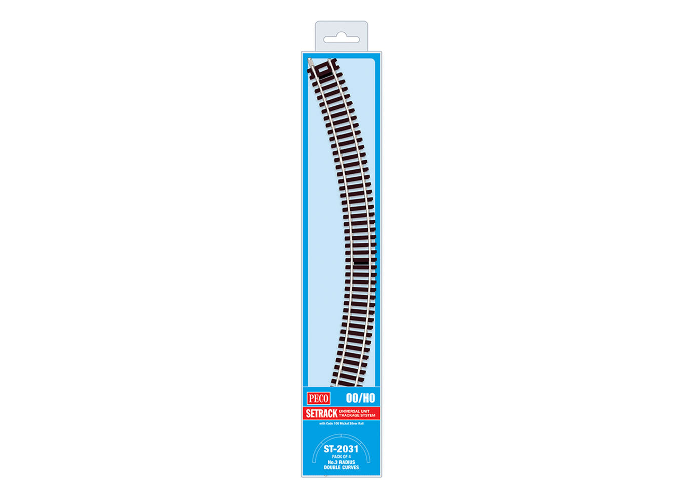 Peco ST2031 - Double Curve, 3rd Radius (Pack of 4)