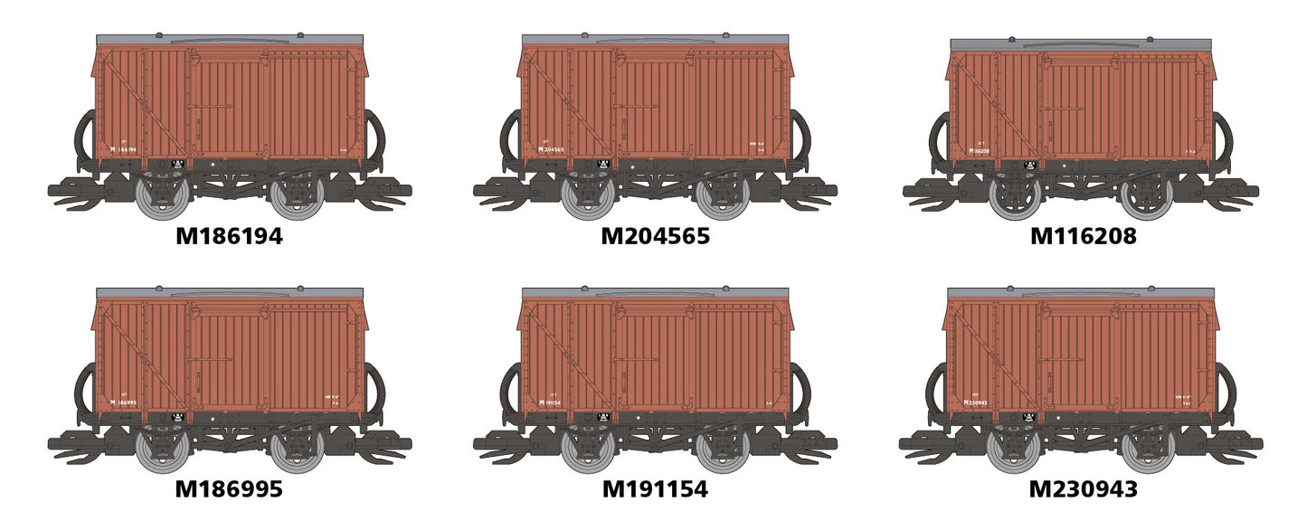 Peco TTR61303 - TT:120 Six Ex-LMS 9ft Wheelbase Van, British Railways
