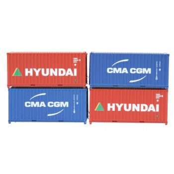 Dapol 2F-028-202 - 20ft Hyundai & CMA CGM Container Pack (4)