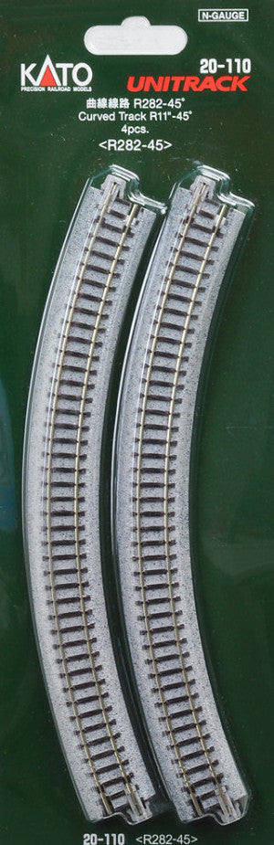 Kato Unitrack 20-110 (R282-45) - Curved Track 45 Degree 4pcs