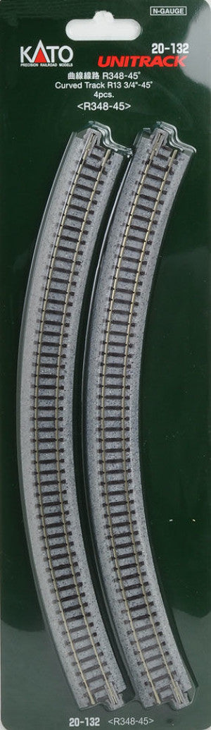 Kato Unitrack 20-132 (R348-45) - Curved Track 45 Degree 4pcs