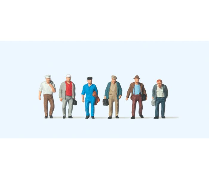 Preiser 75018 - Male Commuters (6) Figure Set - TT Scale