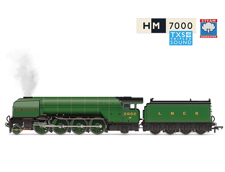 Hornby R30350SS - LNER, P2 Class, 2-8-2, 2002 'Earl Marischal' With Steam Generator and extra smoke deflectors