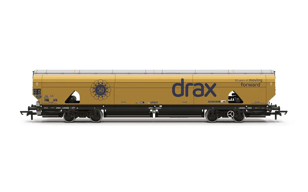 Hornby R60322 - Drax - Biomass - Wagon - Gold Livery (Drax 50th Anniversary)