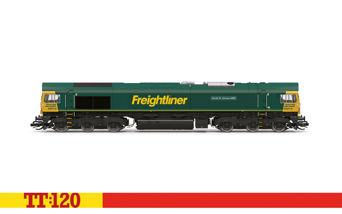 Hornby TT3031M - Freightliner - Class 66 - 66619 'Derek W Johnson MBE'