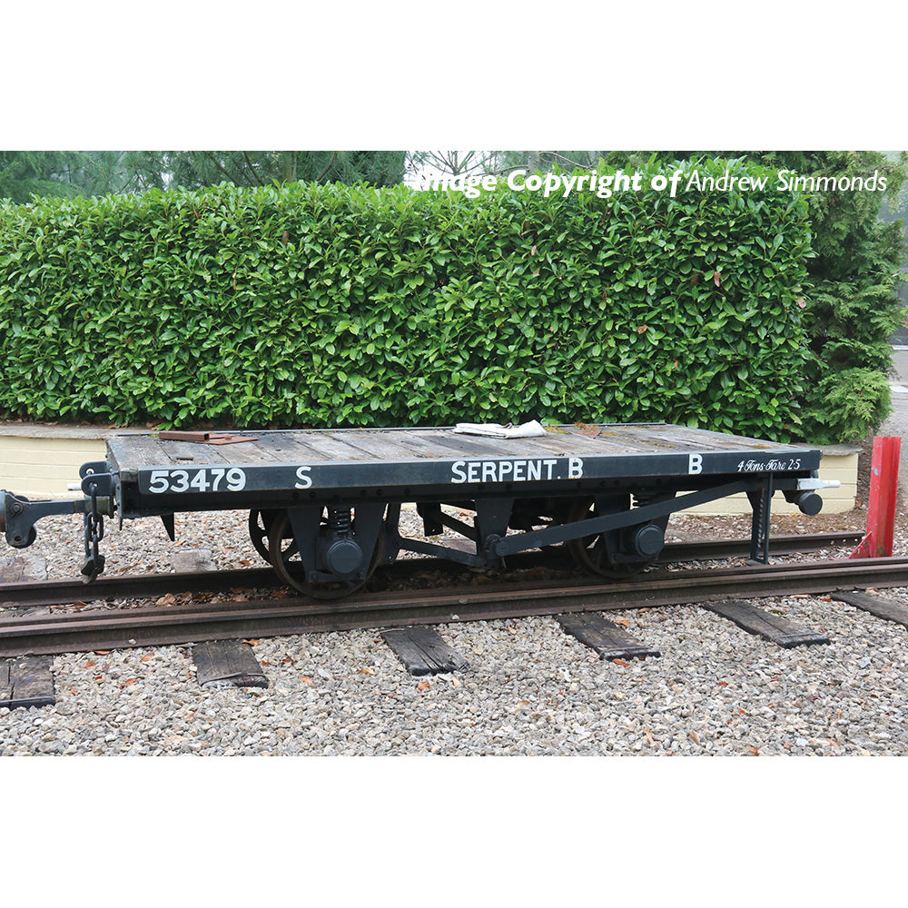 Bachmann Narrow Gauge 393-176 - RNAD Flat Wagon Statfold Barn Railway Grey 'Serpent B'