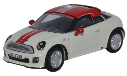 Oxford Diecast 76MC001 - Mini Coupe Pepper White & Chilli Red