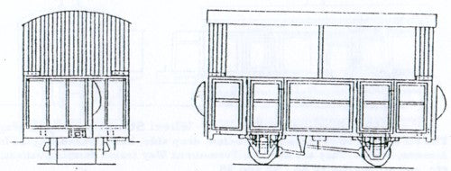 Dundas Models DM34 - Open Two Compartment 4-Wheel Coach