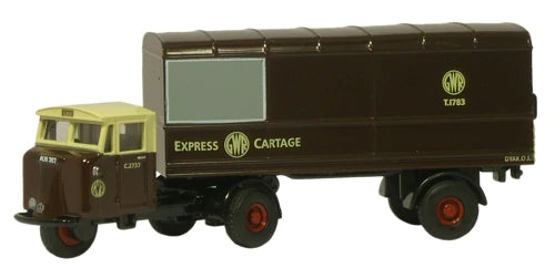 Oxford Diecast NMH011 - GWR Scammell Mechanical Horse Van Trailer