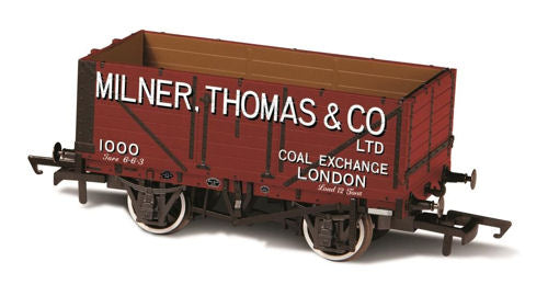 Oxford Rail 76MW7027 - 7 Plank Mineral Wagon Milner Thomas & Co London No1000