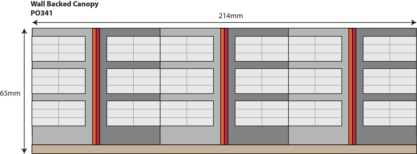 Metcalfe PO341 - Wall Backed Platform Canopy