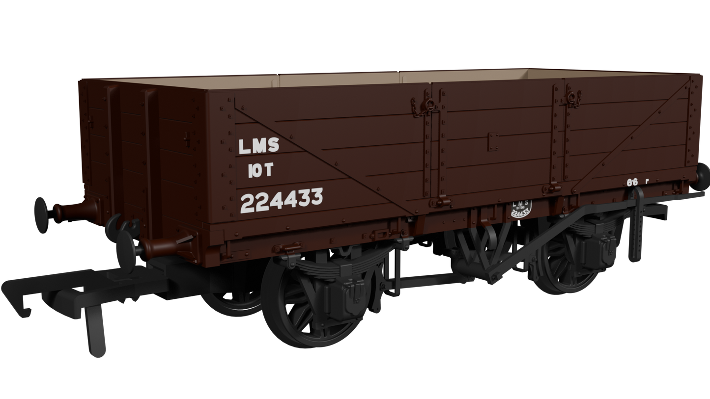 Rapido Trains UK 950007 - LNWR D84 4-Plank Open – No.224433 LMS Bauxite (post-1936)