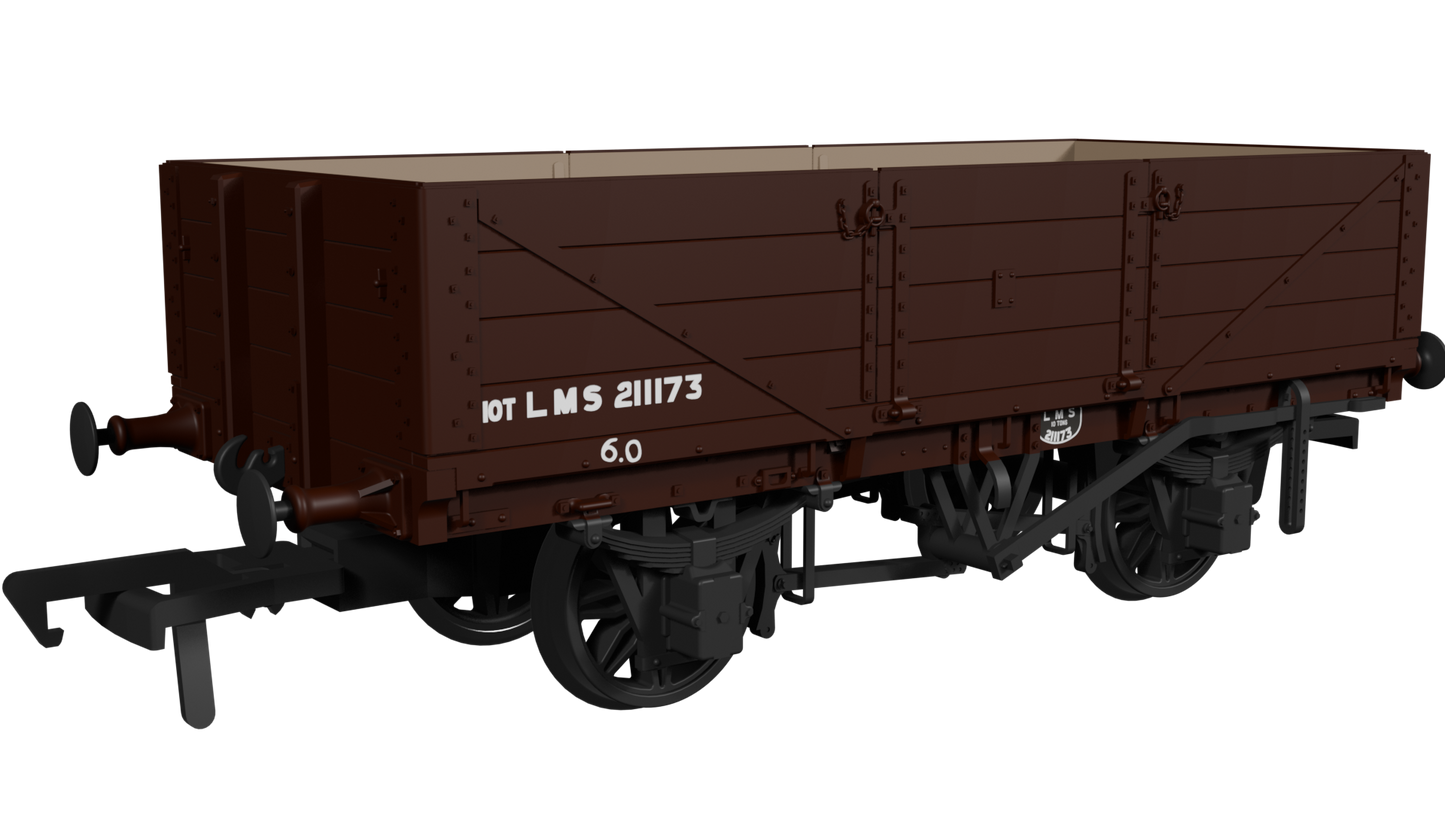 Rapido Trains UK 950008 - LNWR D84 4-Plank Open – No.211173 LMS Bauxite (post-1936)