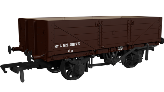 Rapido Trains UK 950008 - LNWR D84 4-Plank Open – No.211173 LMS Bauxite (post-1936)