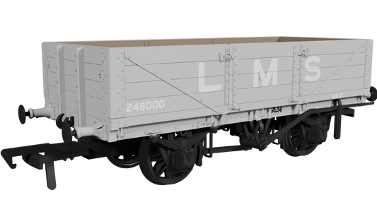 Rapido Trains UK 950015 - LNWR D90 4-Plank Open – No.248000 LMS Grey (pre-1936)