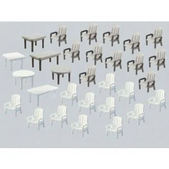 Faller 272441 - Garden Chairs (24) and Tables (6) Kit IV - N Gauge