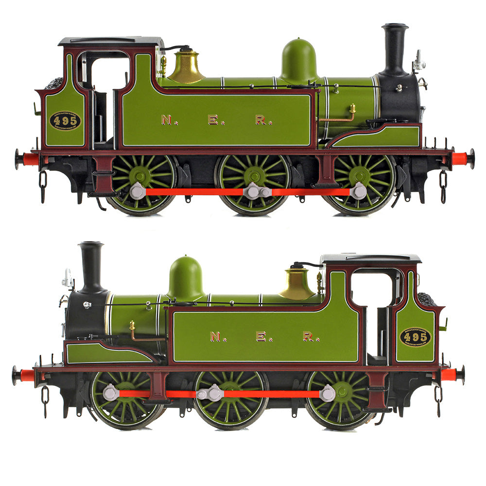 Bachmann 31-065 - NER E Tank 495 NER Lined Green & Maroon