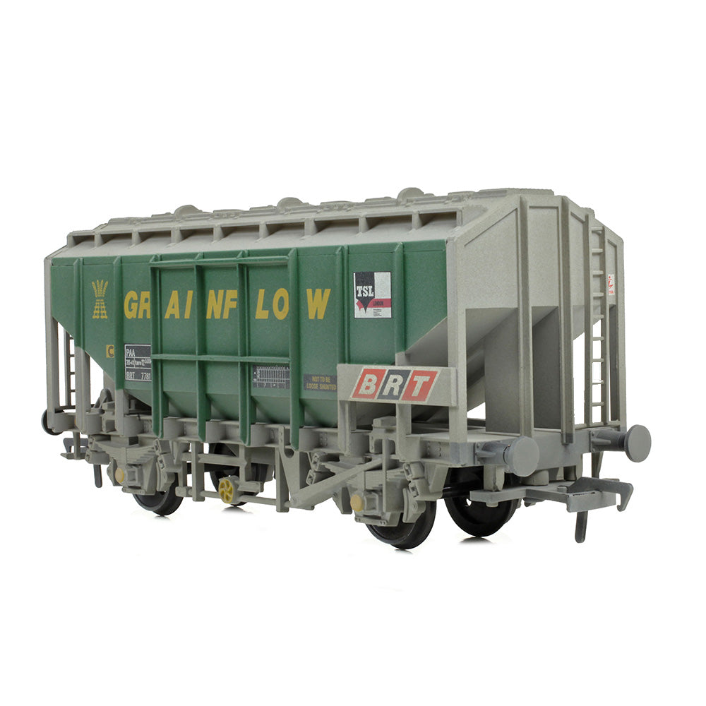 Bachmann 33-132B -  35 Ton PAA Bulk Grain Wagon 'Grainflow' Green & Grey [Weathered]