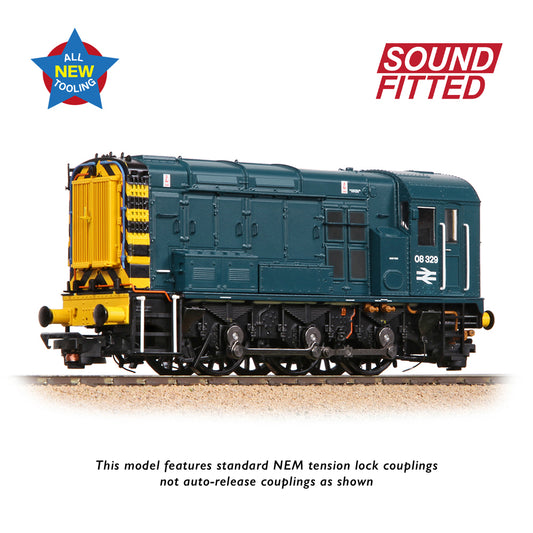 Bachmann 35-925SF - Class 08 08329 BR Blue (Wasp Stripes)