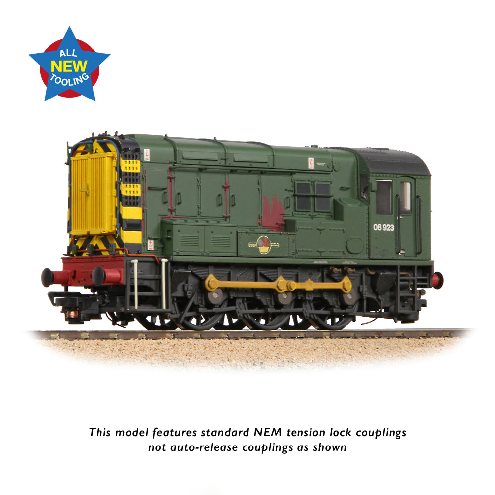 Bachmann 35-926 - Class 08 08923 BR Green (Wasp Stripes) [Weathered]