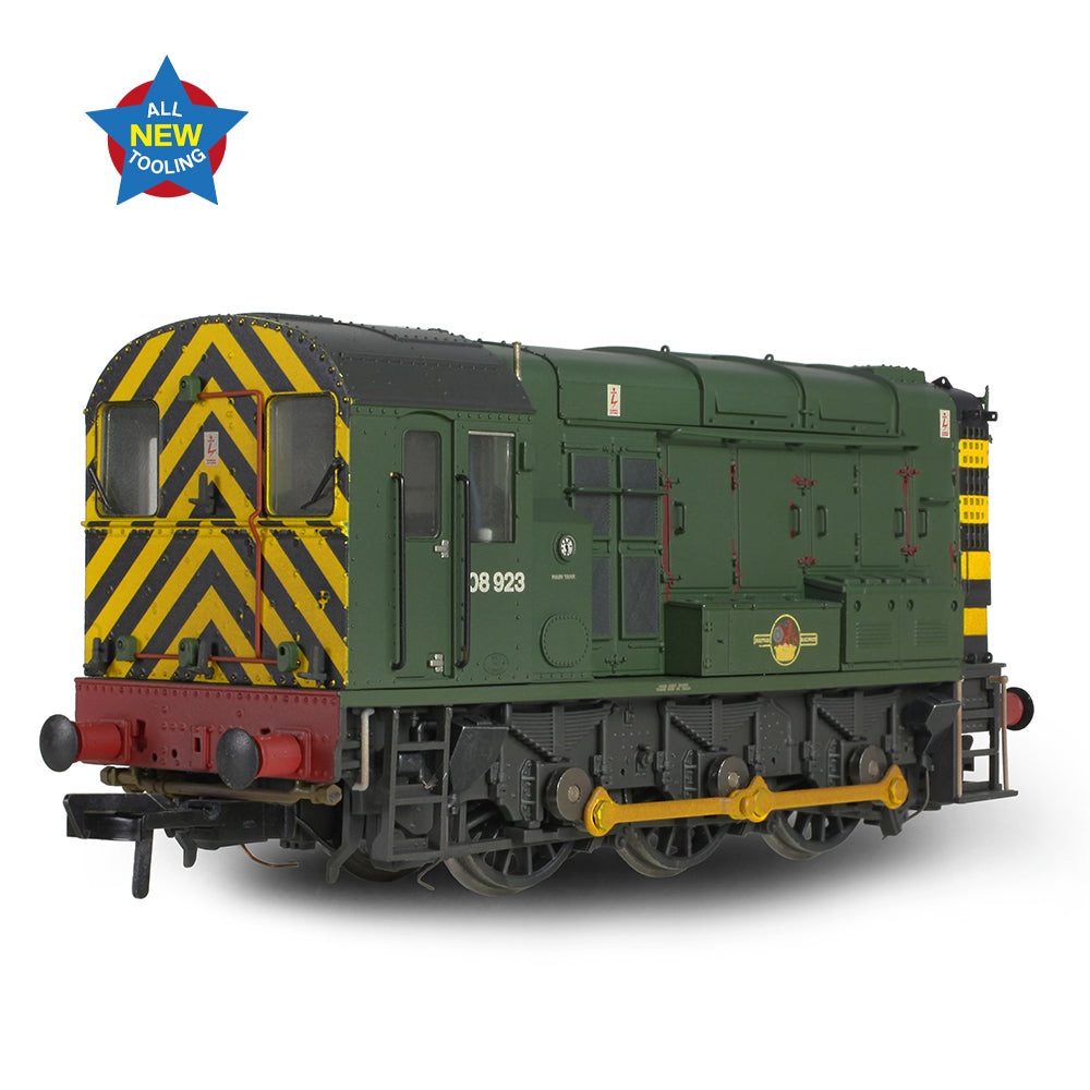Bachmann 35-926 - Class 08 08923 BR Green (Wasp Stripes) [Weathered]