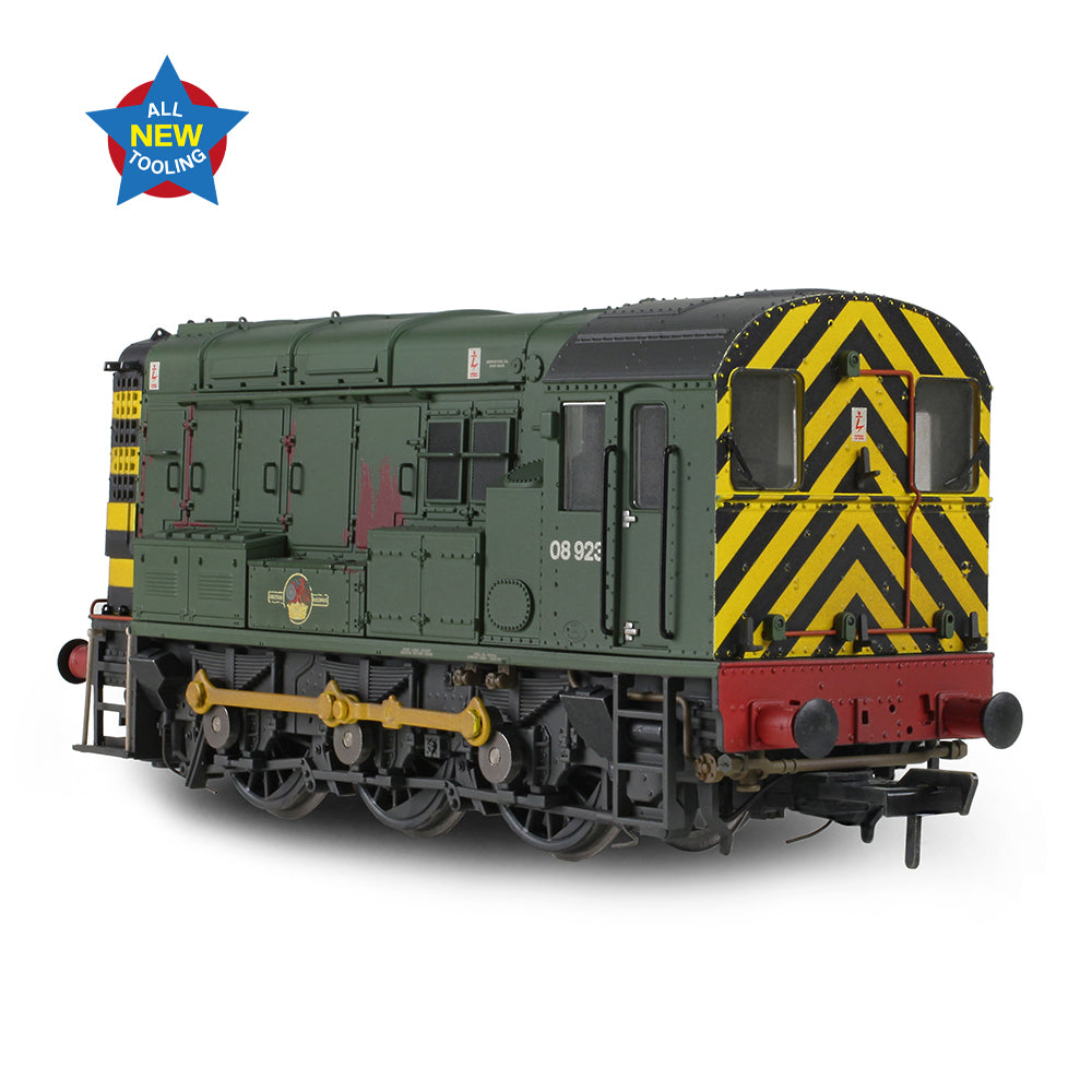 Bachmann 35-926 - Class 08 08923 BR Green (Wasp Stripes) [Weathered]